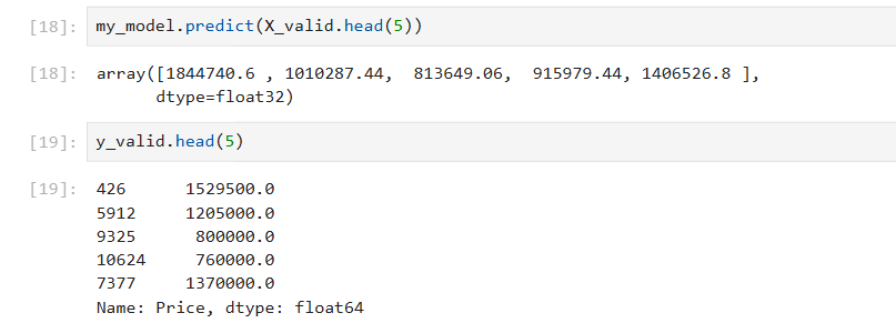 perbandingan prediksi dan hasil valid